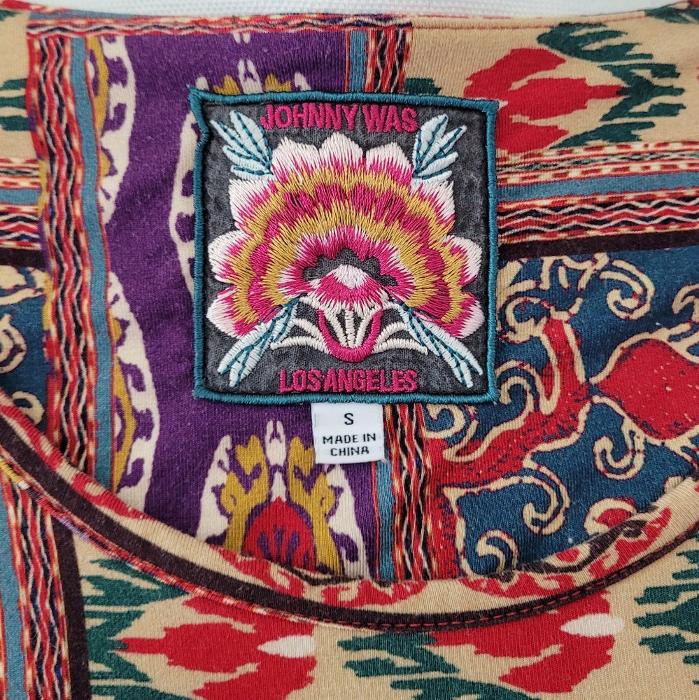 Johnny Was Jules Patchwork Long Sleeve Swing Top - image 2